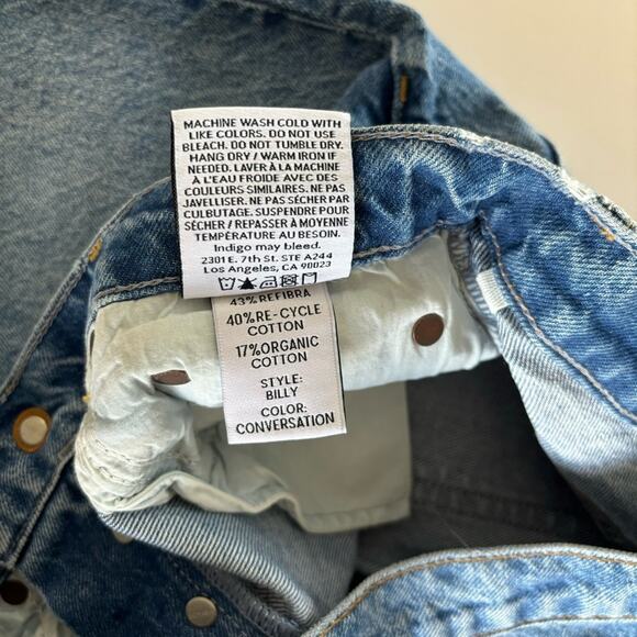 Revolve Boyish The Billy Conversation Blue Denim Stretch Skinny Jeans Size 27 - Picture 5 of 11